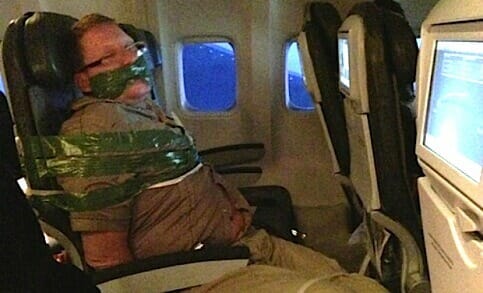 duct tape man on airplane