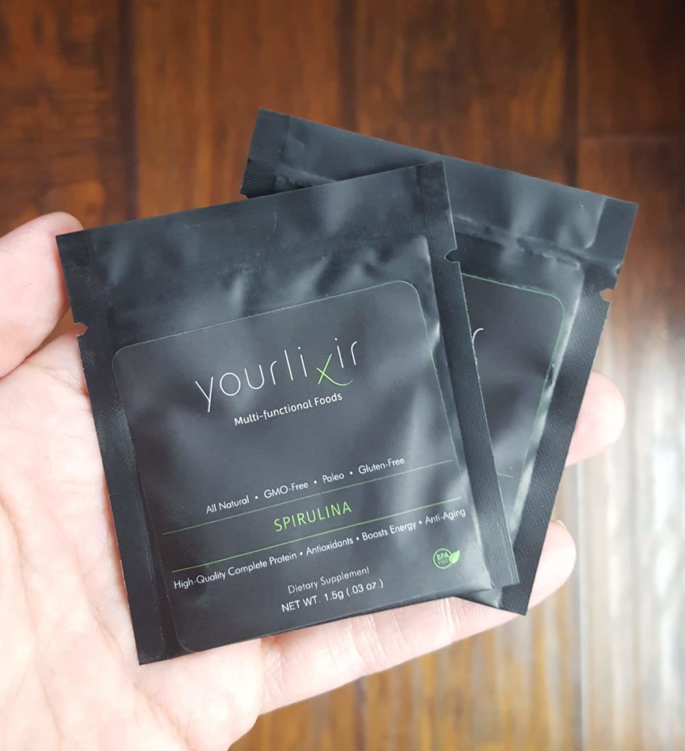 Yourlixir spirulina travel sachets